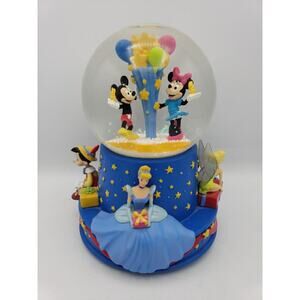Disney 100 Birthday Mickey Minnie Wish Star Music Box Snow Globe